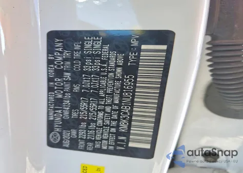 2022 Hyundai Kona Sel z USA, uszkodzony, nr VIN KM8K3CAB1NU816955